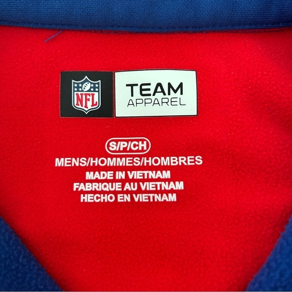 NFL Buffalo Bills Quarter Zip Fleece Pullover Blue Red Team Logo size Small - Picture 10 of 12